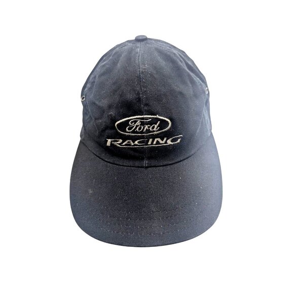 Ford Racing Black Adjustable Baseball Cap Embroidered Logo Cotton Adult Unisex S - Picture 1 of 8